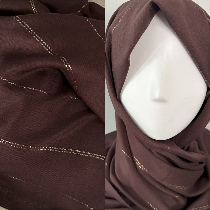 Foulards en Viscose - Lignes - Marron