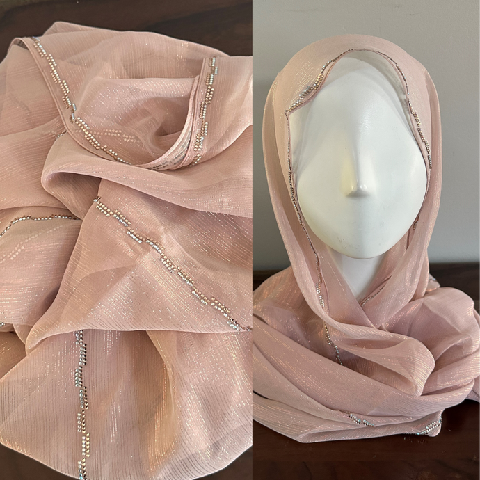 Sparkle Ribbon Scarves - Cotton Pink