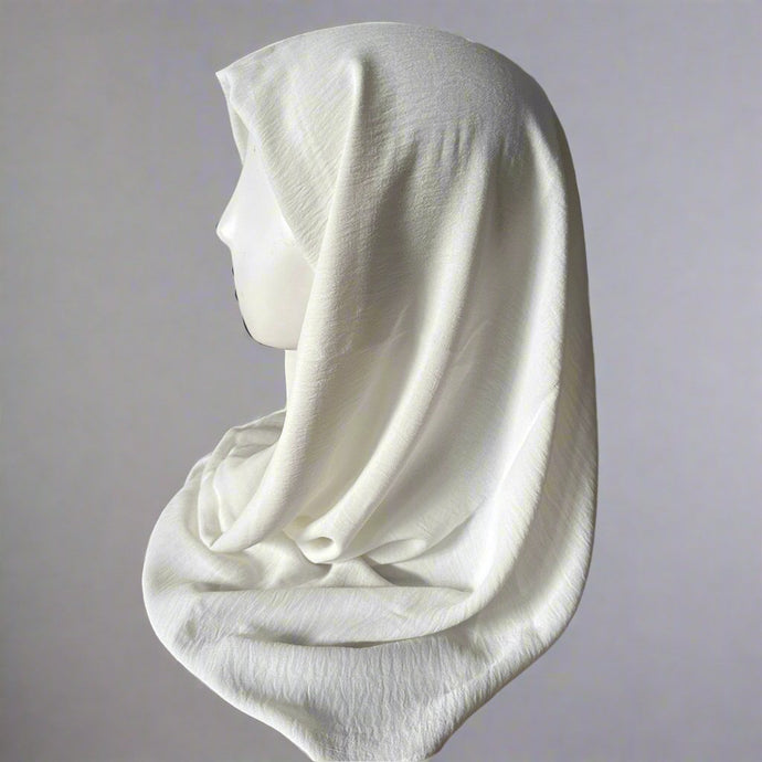 Light Crinkle  Scarves - White