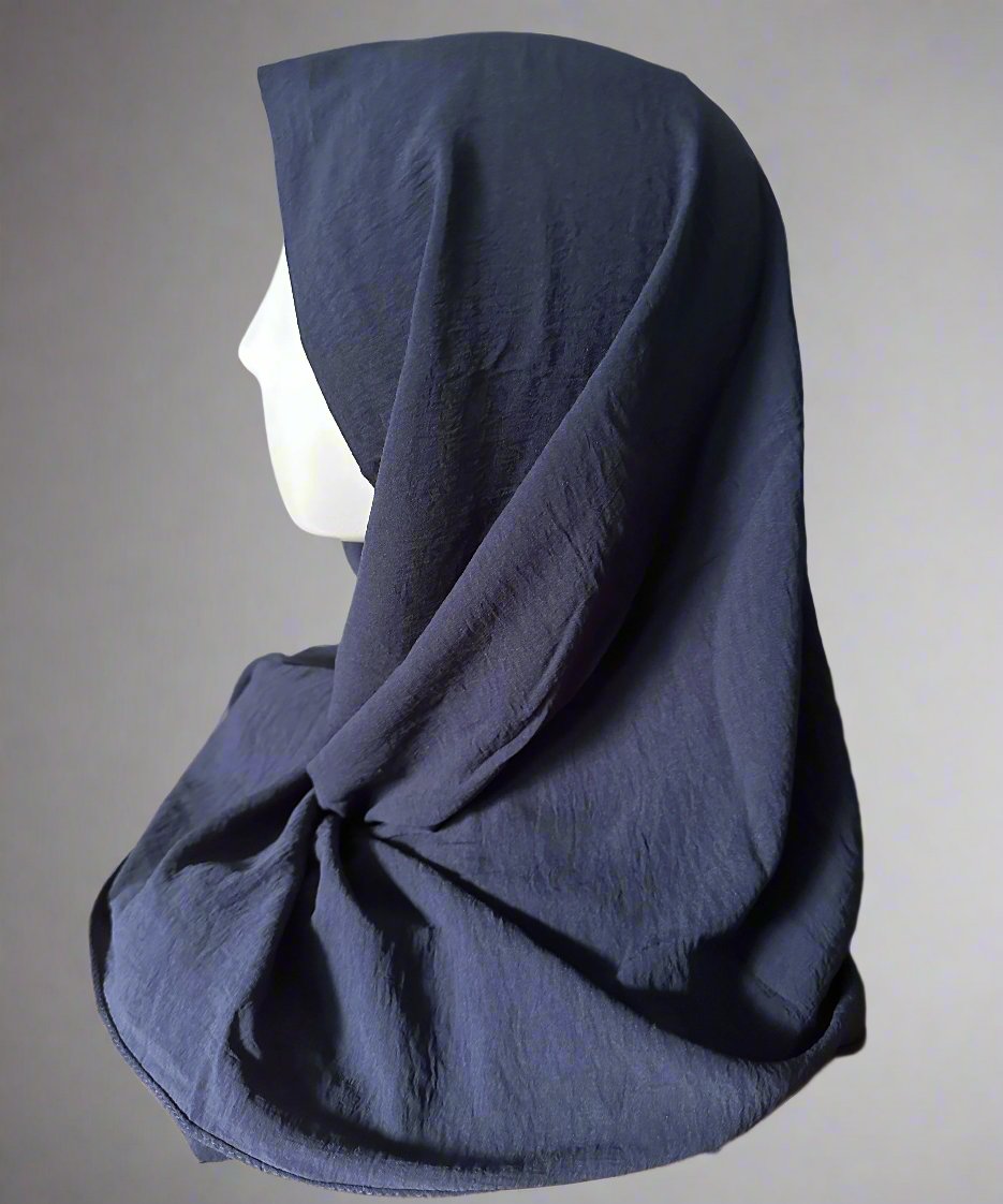 Light Crinkle Scarves- Dark Blue