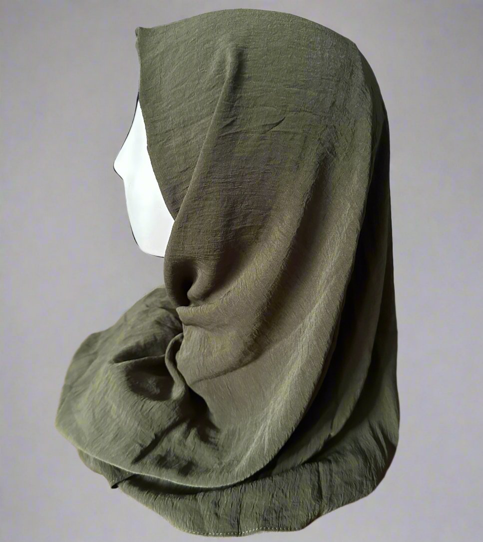 Light Crinkle Scarves- Dark Olive