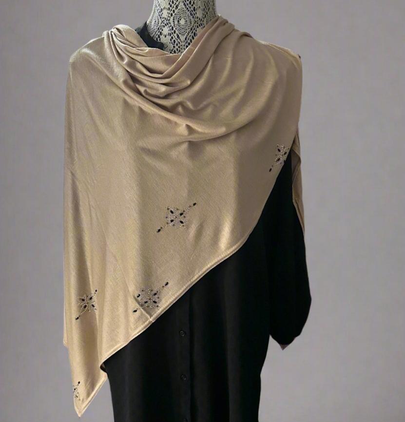 Jersey Scarves-Stone Pattern- Gold