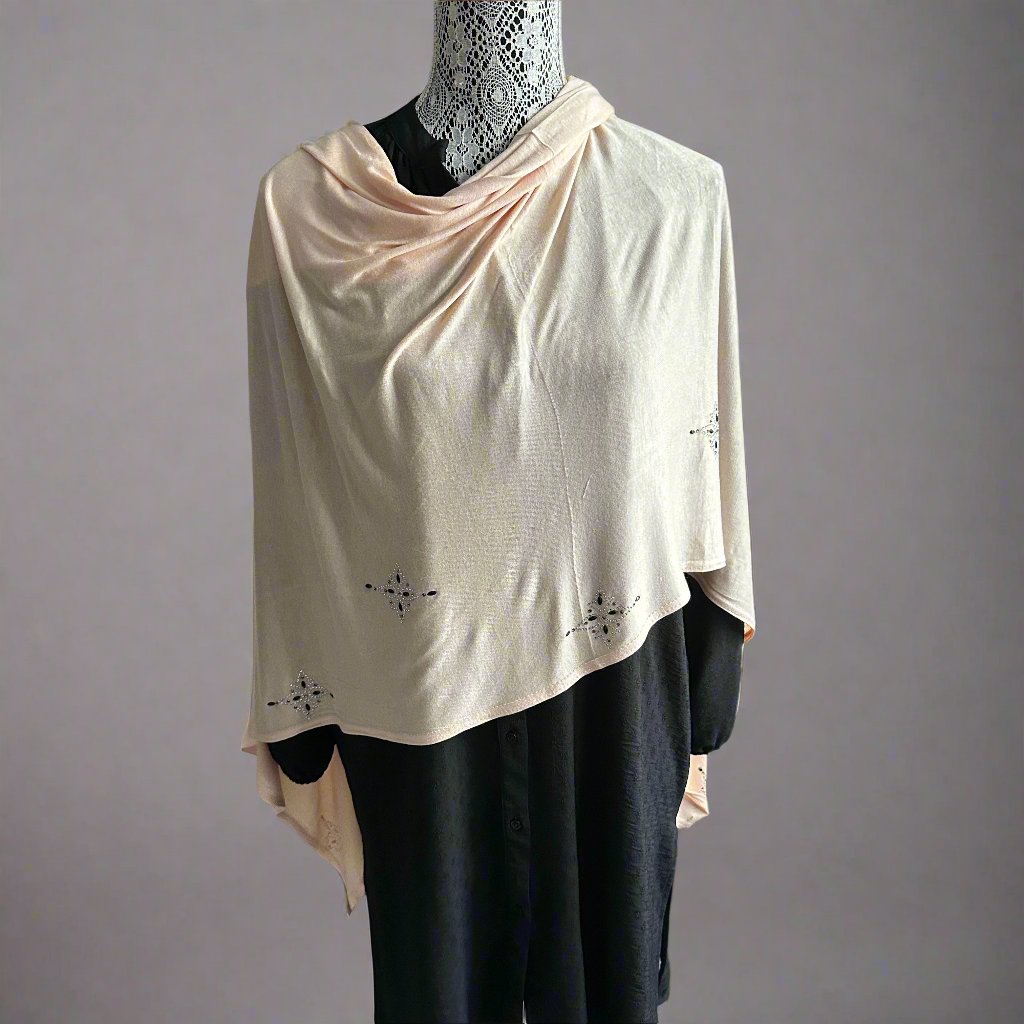 Jersey Scarves- Stone Patterns- Light Peach