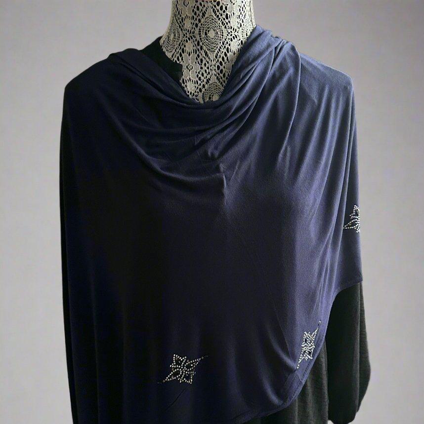 Jersey Scarves- Stone Patterns- Blue