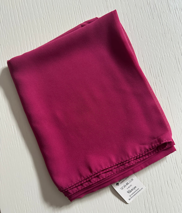 Plain Chiffon Scarves -Cerise