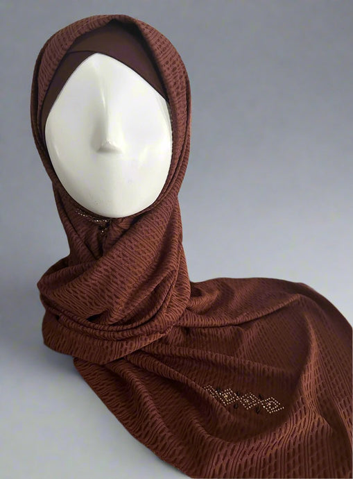 Foulards en Polyester Double Extensible - Marron Caramel