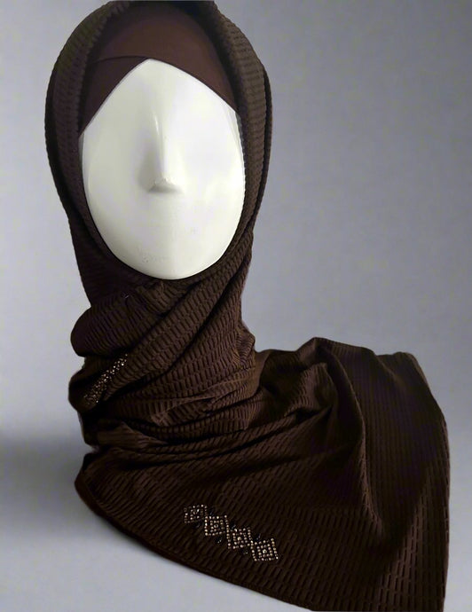 Foulards en Polyester Double Extensible - Chocolat Foncé