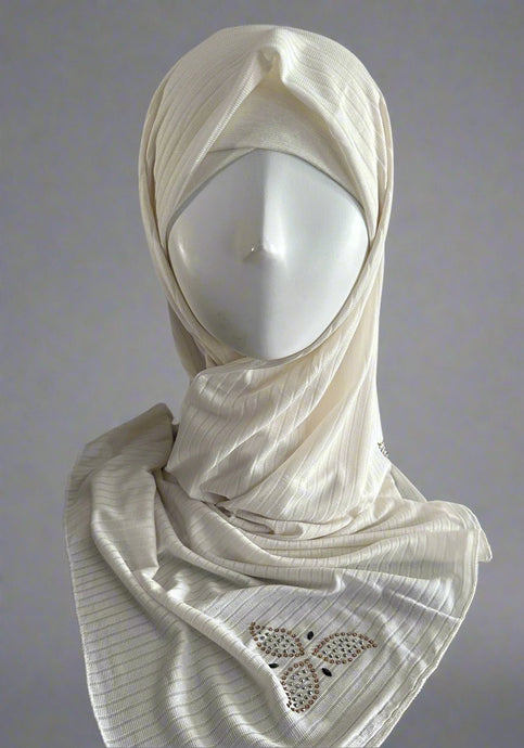 Foulards en polyester double stretch - Crème